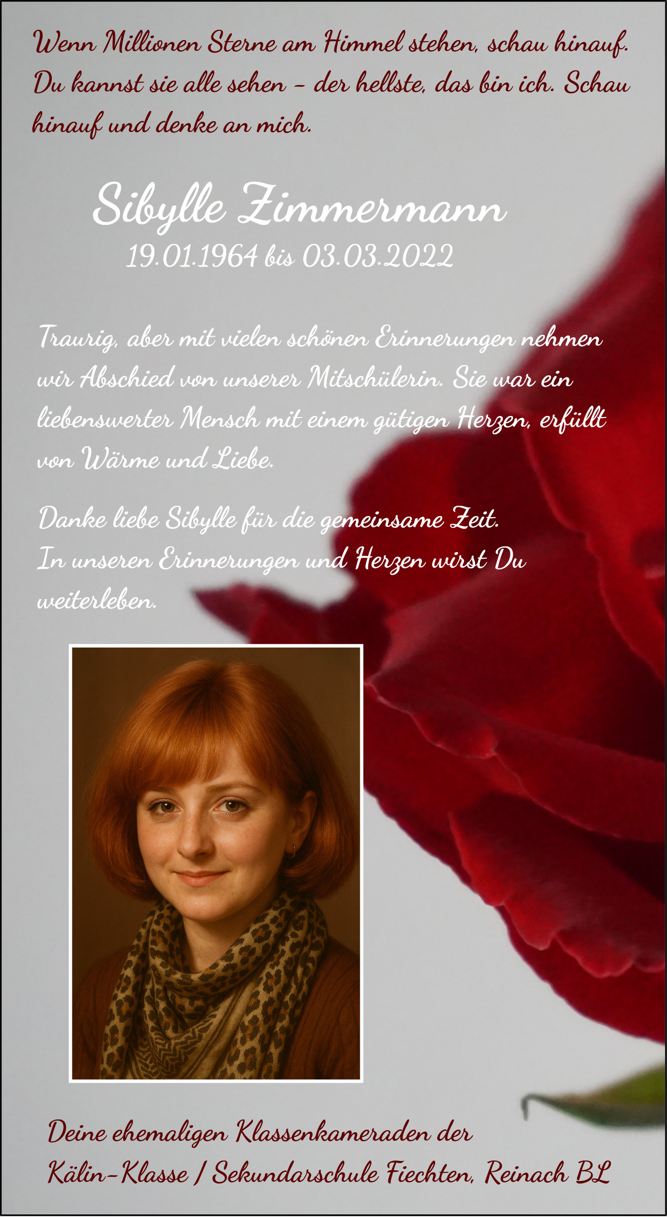 Todesanzeige Sibylle